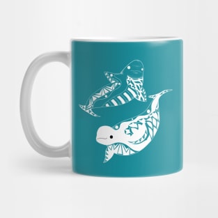 beluga twins the dolphin whales ecopop pattern Mug